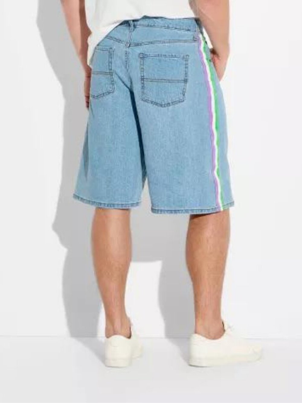 Target Pride Gender Fluid Jean Jorts Denim Shorts Stripe Small NWT